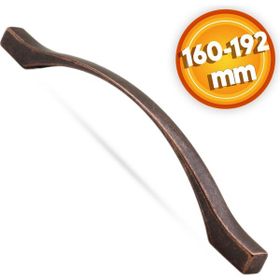 Badem10 Kartaca Çekmece Mutfak Dolap Kapak 160-192 mm Antik Bakır Metal Kulp