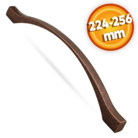 Badem10 Kartaca Çekmece Mutfak Dolap Kapak 224-256 mm Antik Bakır Metal Kulp