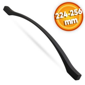 Badem10 Kartaca Çekmece Mutfak Dolap Kapak 224-256 mm Mat Siyah Metal Kulp