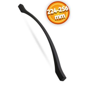 Badem10 Kartaca Çekmece Mutfak Dolap Kapak 224-256 mm Mat Siyah Metal Kulp