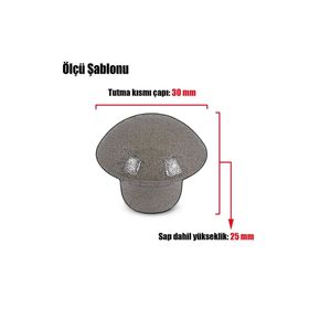 Badem10 Kayın Metal Mantar Düğme Çekmece Dolap Kapak Kulbu