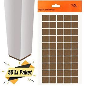 Badem10 Keçe Yapışkanlı Kare 20x20 mm 50'li Paket Masa Sandalye Parke Zemin Koruyucu