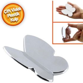 Badem10 Kelebek Çocuk Bebek Genç Odası Çekmece Dolap Kapak Plastik Krom 32 mm Kulp