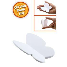 Badem10 Kelebek Çocuk Bebek Genç Odası Çekmece Dolap Kapak Plastik Mat Beyaz 32 mm Kulp
