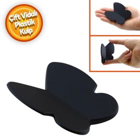 Badem10 Kelebek Çocuk Bebek Genç Odası Çekmece Dolap Kapak Plastik Mat Siyah 32 mm Kulp