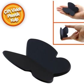 Badem10 Kelebek Çocuk Bebek Genç Odası Çekmece Dolap Kapak Plastik Mat Siyah 32 mm Kulp