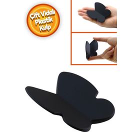 Badem10 Kelebek Çocuk Bebek Genç Odası Çekmece Dolap Kapak Plastik Mat Siyah 32 mm Kulp