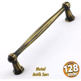 Badem10 Kesir Mobilya Mutfak Dolabı Çekmece Dolap Kapak Antik Sarı 128 mm Metal Kulp