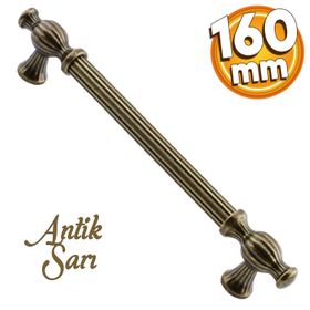 Badem10 Kesir Mobilya Mutfak Dolabı Çekmece Dolap Kapak Antik Sarı 160 mm Metal Kulp