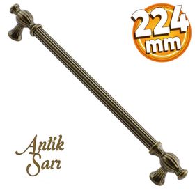 Badem10 Kesir Mobilya Mutfak Dolabı Çekmece Dolap Kapak Antik Sarı 224 mm Metal Kulp