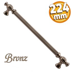 Badem10 Kesir Mobilya Mutfak Dolabı Çekmece Dolap Kapak Bronz 224 mm Metal Kulp
