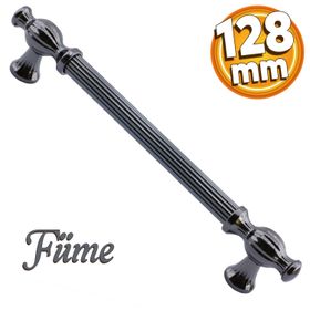Badem10 Kesir Mobilya Mutfak Dolabı Çekmece Dolap Kapak Füme 128 mm Metal Kulp
