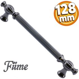 Badem10 Kesir Mobilya Mutfak Dolabı Çekmece Dolap Kapak Füme 128 mm Metal Kulp