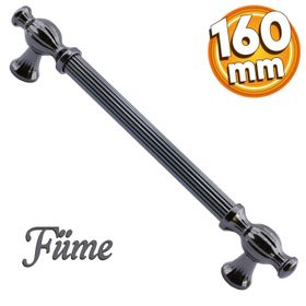 Badem10 Kesir Mobilya Mutfak Dolabı Çekmece Dolap Kapak Füme 160 mm Metal Kulp