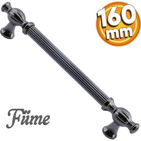 Badem10 Kesir Mobilya Mutfak Dolabı Çekmece Dolap Kapak Füme 160 mm Metal Kulp