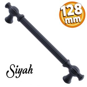 Badem10 Kesir Mobilya Mutfak Dolabı Çekmece Dolap Kapak Siyah 128 mm Metal Kulp