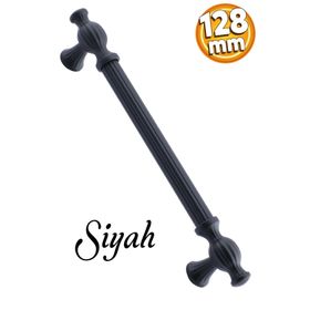 Badem10 Kesir Mobilya Mutfak Dolabı Çekmece Dolap Kapak Siyah 128 mm Metal Kulp