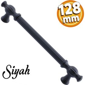 Badem10 Kesir Mobilya Mutfak Dolabı Çekmece Dolap Kapak Siyah 128 mm Metal Kulp