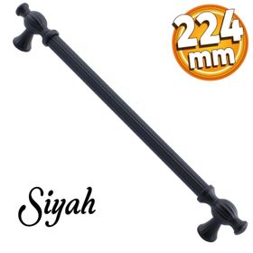 Badem10 Kesir Mobilya Mutfak Dolabı Çekmece Dolap Kapak Siyah 224 mm Metal Kulp