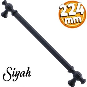 Badem10 Kesir Mobilya Mutfak Dolabı Çekmece Dolap Kapak Siyah 224 mm Metal Kulp