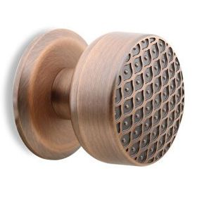 Badem10 Kestila Kapı Tokmağı Topuzu Kolu Antik Bakır Metal Tokmak