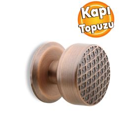 Badem10 Kestila Kapı Tokmağı Topuzu Kolu Antik Bakır Metal Tokmak