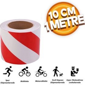 Badem10 Kırmızı 1 m Reflektörlü Reflektif Fosforlu Şerit Bant