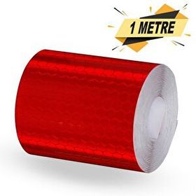 Badem10 Kırmızı 1 m Reflektörlü Reflektif Fosforlu Şerit Bant
