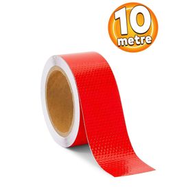 Badem10 Kırmızı 10 m Reflektörlü Reflektif Fosforlu Şerit Bant
