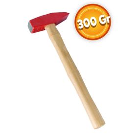 Badem10 Kırmızı 300 gr Ahşap Saplı Çekiç