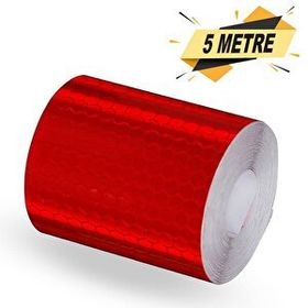 Badem10 Kırmızı 5 m Reflektörlü Reflektif Fosforlu Şerit Bant