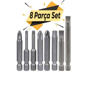 Badem10 Klytek Matkap Bits Düz Yıldız Torx 8 Parça Vidalama Ucu