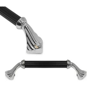 Badem10 Konak Çekmece Dolap Kapak 96 mm Metal Krom-Siyah Kulp