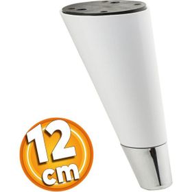 Badem10 Konik Lüks 12 cm Beyaz Krom Mobilya Kanepe Sehpa TV Ünitesi Koltuk Ayağı