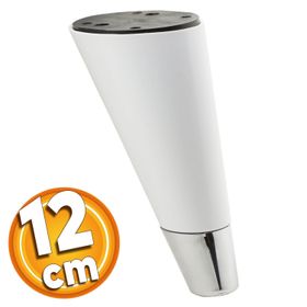 Badem10 Konik Lüks 12 cm Beyaz Krom Mobilya Kanepe Sehpa TV Ünitesi Koltuk Ayağı