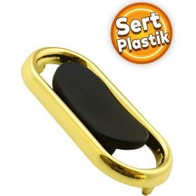 Badem10 Küçük Trend Düğme Çekmece Dolap Kapak Plastik Mat Siyah Gold 32 mm Kulp