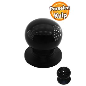 Badem10 Lesapins Lüks Porselen Düğme Siyah Mobilya Çekmece Dolap Kapak Kulpu Kulbu