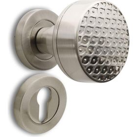 Badem10 Linda Kapı Tokmağı Topuzu Kolu Saten Kapı Kolu Yale Sağa Sola Uygun Metal Tokmak