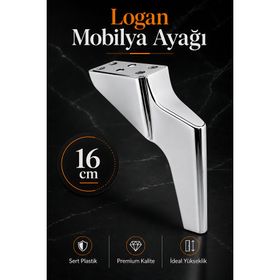 Badem10 Logan Lüks 16 cm Krom Baza Mobilya Kanepe Sehpa TV Ünitesi Koltuk Ayağı