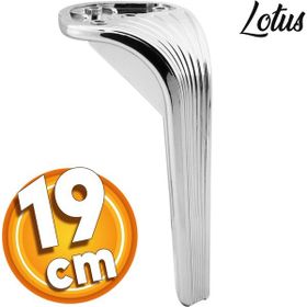 Badem10 Lotus Lüks 19 cm Parlak Krom Baza Mobilya Kanepe Sehpa TV Ünitesi Koltuk Ayağı