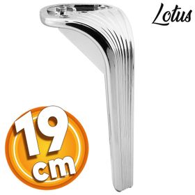 Badem10 Lotus Lüks 19 cm Parlak Krom Baza Mobilya Kanepe Sehpa TV Ünitesi Koltuk Ayağı