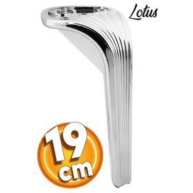 Badem10 Lotus Lüks 19 cm Parlak Krom Baza Mobilya Kanepe Sehpa TV Ünitesi Koltuk Ayağı