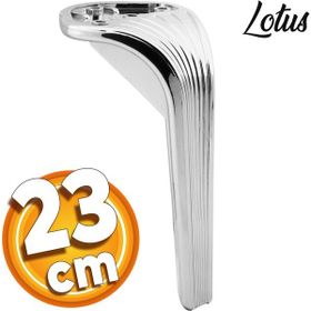 Badem10 Lotus Lüks 23 cm Parlak Krom Baza Mobilya Kanepe Sehpa TV Ünitesi Koltuk Ayağı