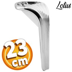 Badem10 Lotus Lüks 23 cm Parlak Krom Baza Mobilya Kanepe Sehpa TV Ünitesi Koltuk Ayağı