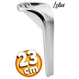 Badem10 Lotus Lüks 23 cm Parlak Krom Baza Mobilya Kanepe Sehpa TV Ünitesi Koltuk Ayağı