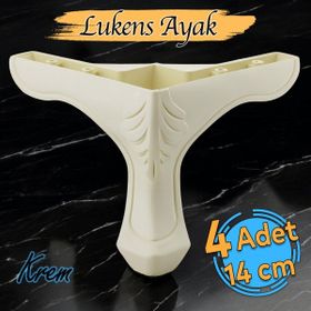 Badem10 Lukens 14 cm Krem Baza 4 Adet Mobilya Kanepe Koltuk Ünite Ayağı
