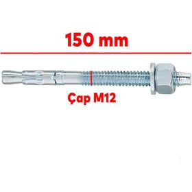 Badem10 M12x150 mm Klipsli Çelik Dübel