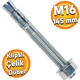 Badem10 M16x145 mm Klipsli Çelik Dübel