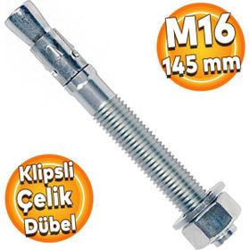Badem10 M16x145 mm Klipsli Çelik Dübel
