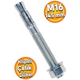 Badem10 M16x145 mm Klipsli Çelik Dübel